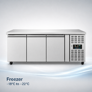FREEZER Comptoir – 3 portes – SANS DOSSERET 179x70x85cm - Unninox