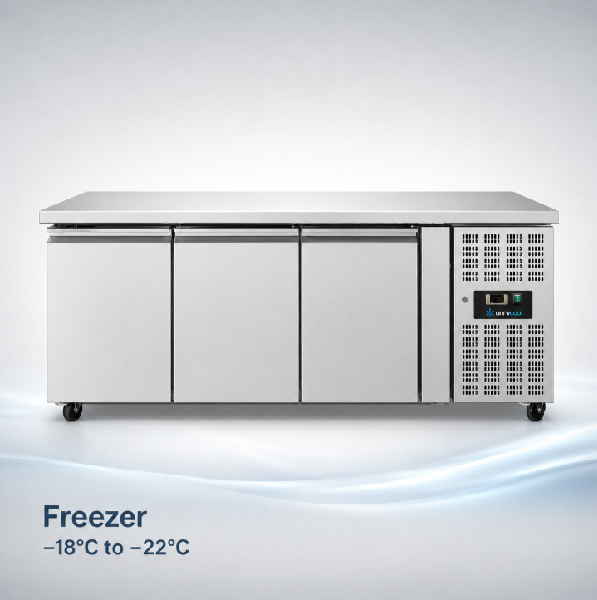 FREEZER Comptoir – 3 portes – SANS DOSSERET 179x70x85cm - Unninox