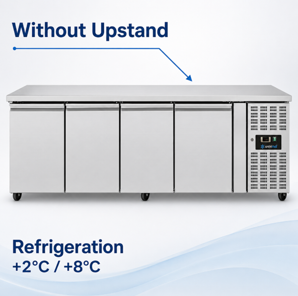 Refrigerated Comptoir – 4 portes – SANS DOSSERET - 2230x700x850mm - Unninox