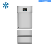 Freezer – 1 porte – GN 2/1 – 650 Liters – 1 Half porte and 2 Drawers - Unninox