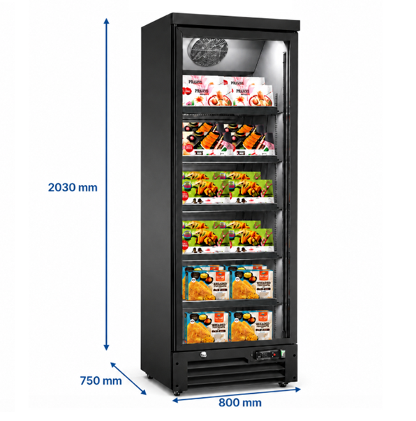 Freezer 1 Glass porte – 800x750x2030mm - 800Ltr - Unninox