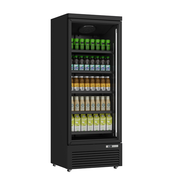Refrigerator | 614L | Black | 0°C to +10°C | Fan Cooling | Braked Castors - Unninox