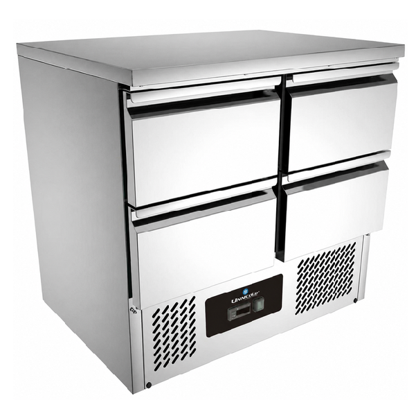 Refrigerated Comptoir 900x700xH850mm - With 4 drawers - Unninox - image 2