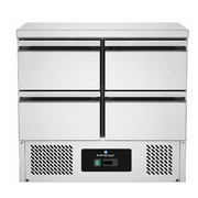 Refrigerated Comptoir 900x700xH850mm - With 4 drawers - Unninox