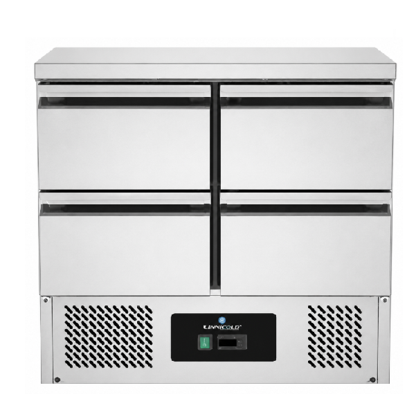 Refrigerated Comptoir 900x700xH850mm - With 4 drawers - Unninox