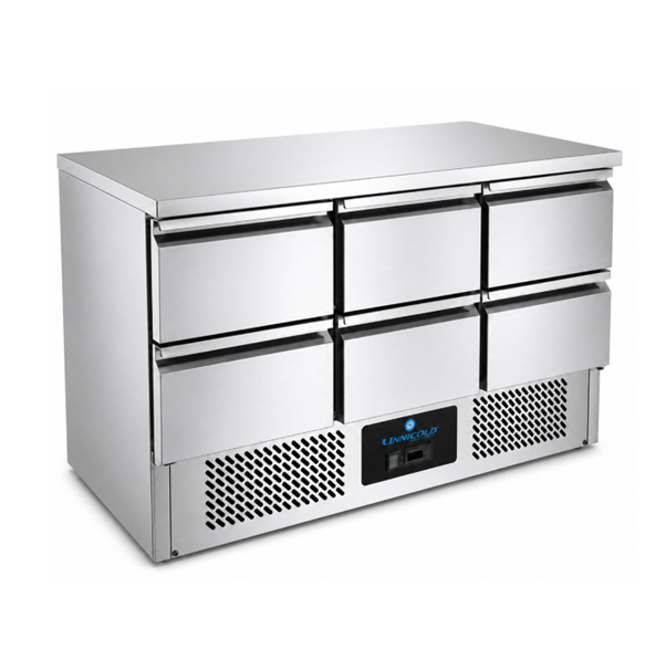 Refrigerated Comptoir 1365x700xH850mm - With 6 drawers - Unninox - image 2