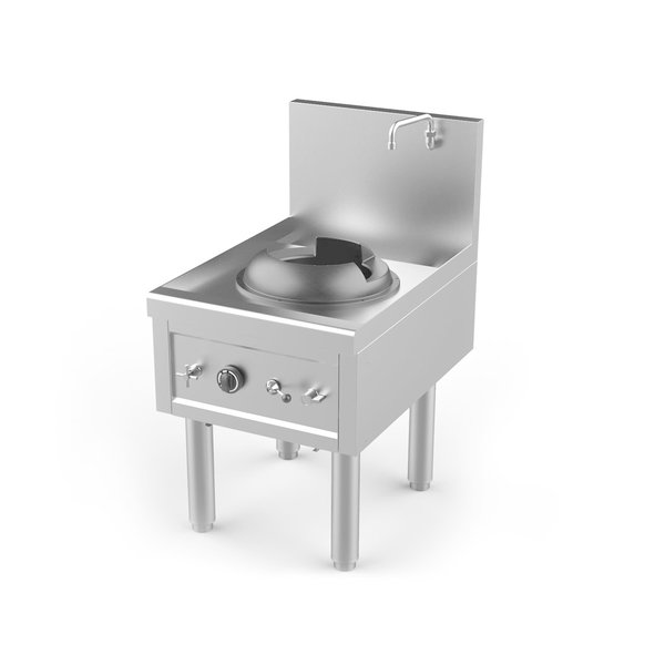 Wok Stove | gaz | 1 Burner Ø280mm | 27.5kW | 610x850x1100mm - Unninox