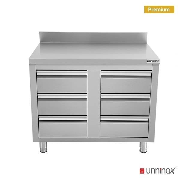 Drawer cabinet with 6 drawers & DOSSERET - Unninox