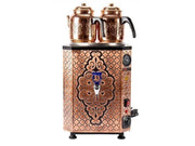 Samovar professionnel cuivre – 10 L – 2 théières
