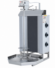 Machine à kebab électrique AKSORA avec 3 feux, moteur haut pour usage professionnel, idéale pour la cuisson du kebab.