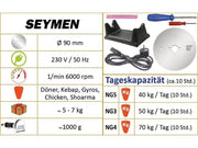 Couteau à kebab électrique professionnel – Seymen – 90 mm