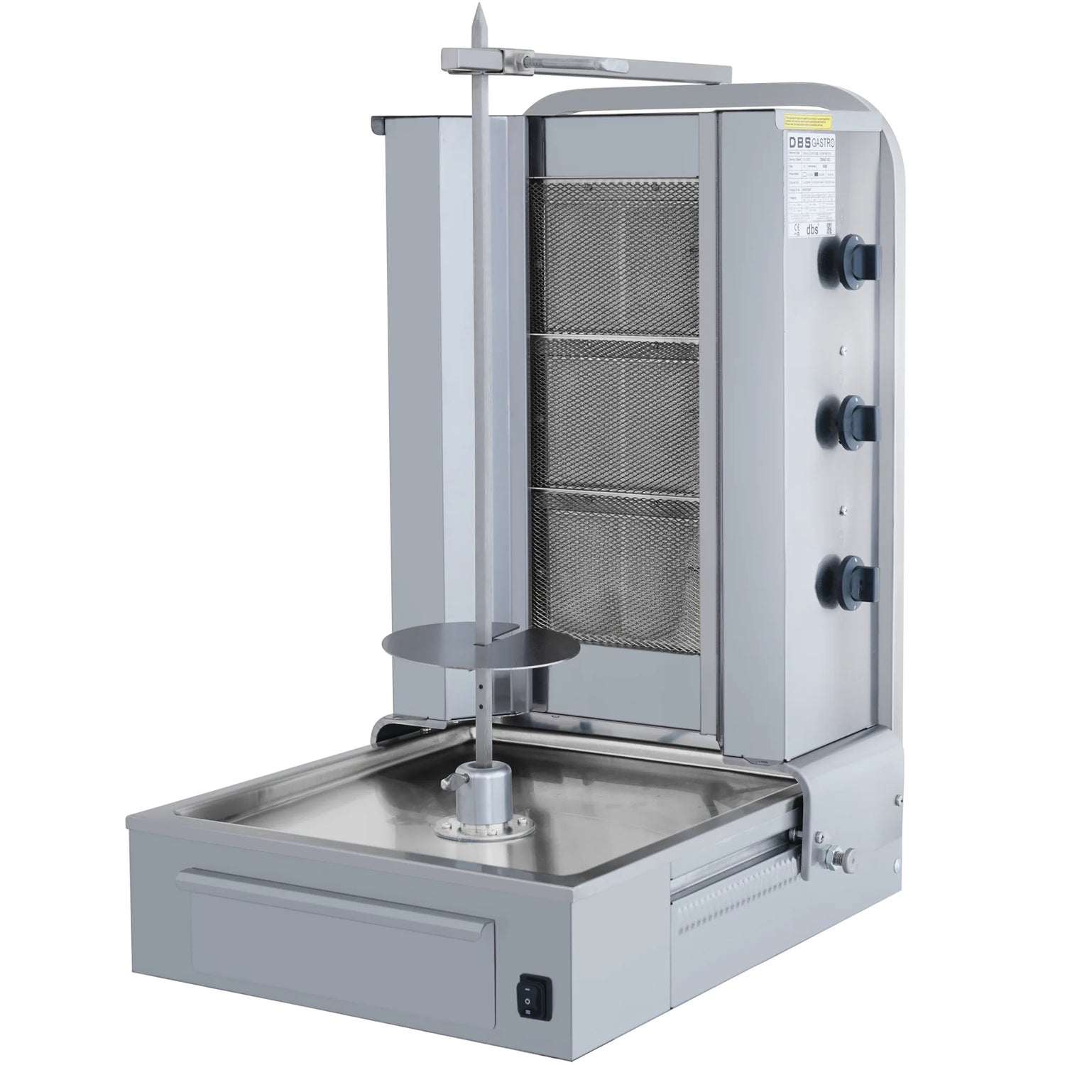 AKS-MKGB-03 | Machine à kebab à gaz 3 feux – 40 kg – moteur inférieur