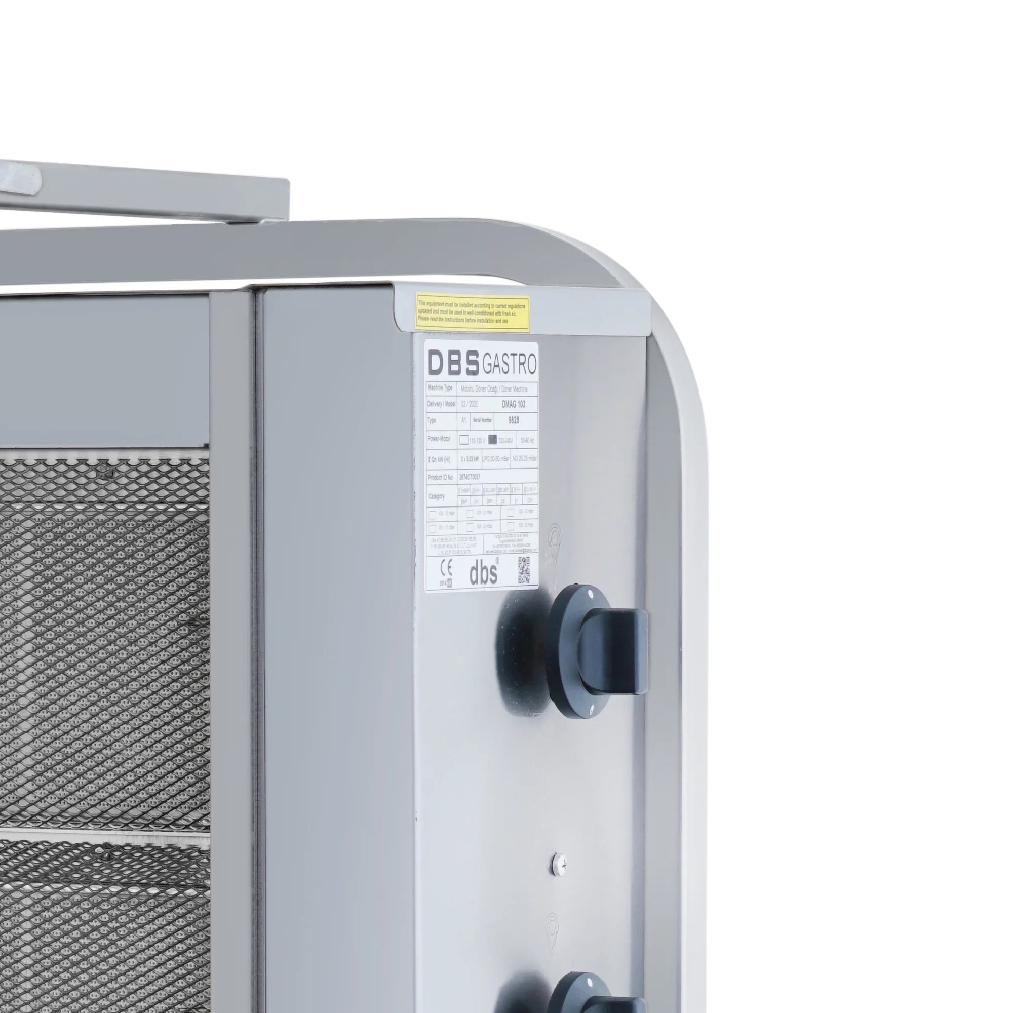 AKS-MKGB-03 | Machine à kebab à gaz 3 feux – 40 kg – moteur inférieur – vue 4