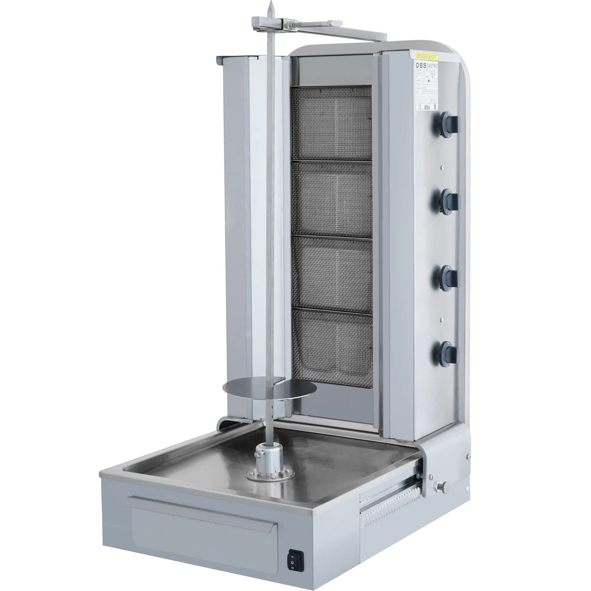 AKS-MKGB-04 | Machine à kebab à gaz 4 feux – 70 kg – moteur inférieur