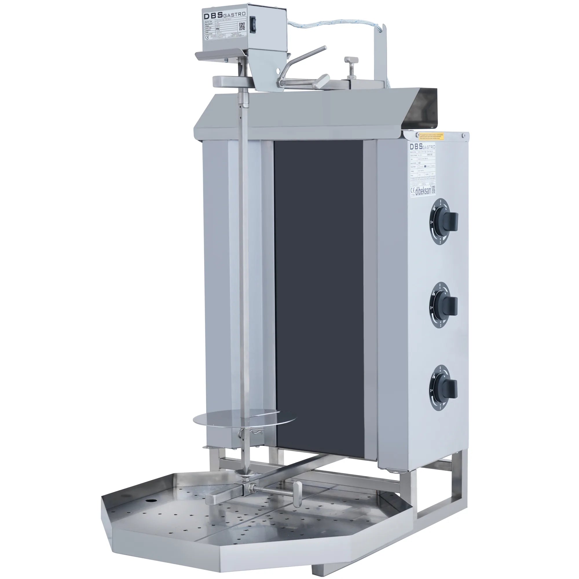 AKS-MKEH-03 | Machine à kebab électrique 3 feux – 30 kg – moteur supérieur