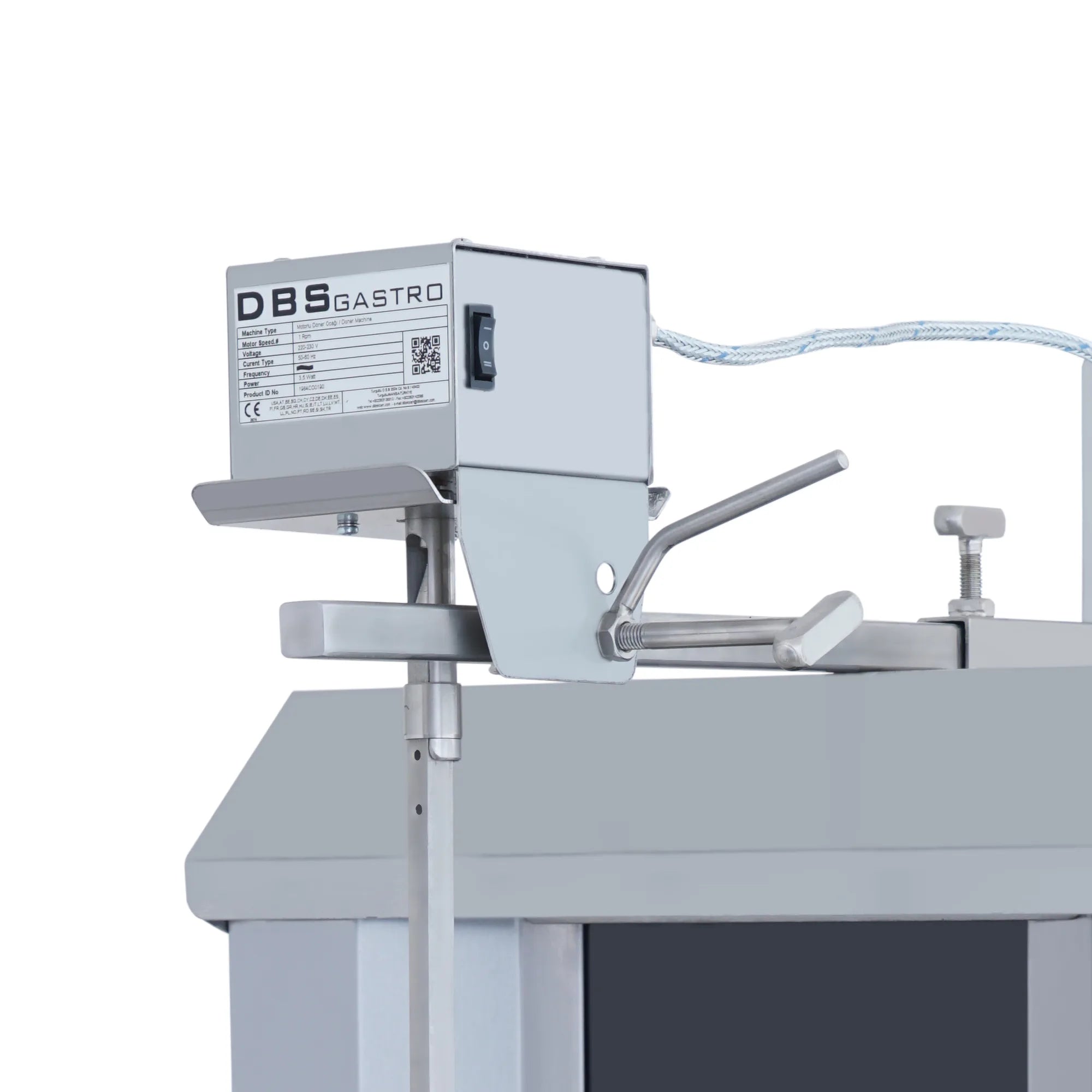 AKS-MKEH-03 | Machine à kebab électrique 3 feux – 30 kg – moteur supérieur – vue 3