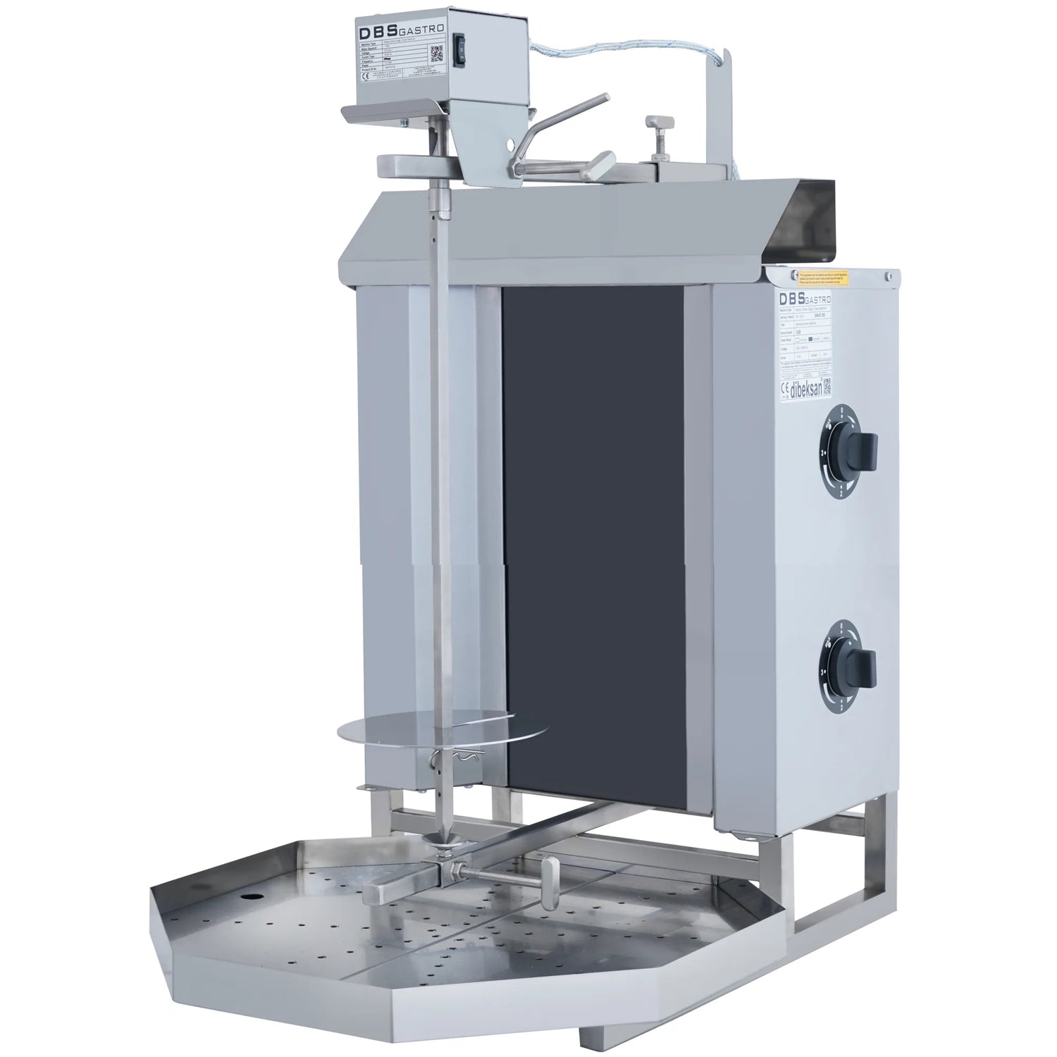 AKS-MKEH-02 | Machine à kebab électrique 2 feux – 15 kg – moteur supérieur