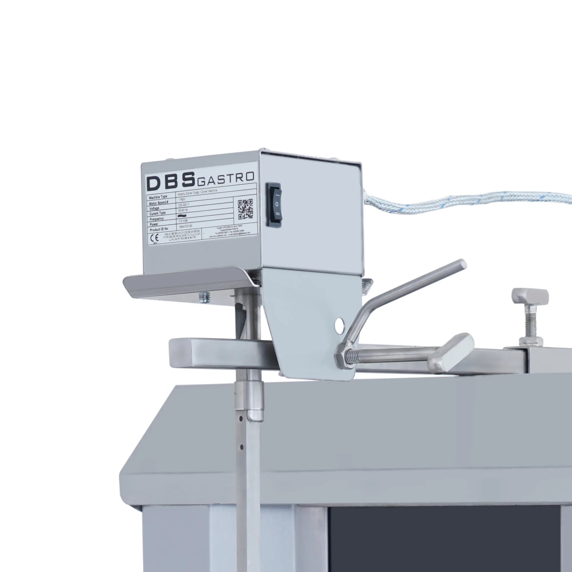 AKS-MKEH-02 | Machine à kebab électrique 2 feux – 15 kg – moteur supérieur – vue 3