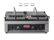 Double grill panini professionnel rainuré/rainuré – 2 x 2 kW - SGS-TG-5530-DE - image 1