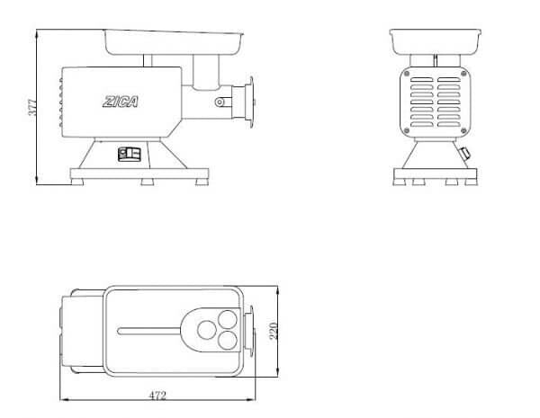 Hachoir à viande professionnel Ecoline 120 – 230 V – 0,85 kW