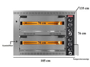 Four à pizza électrique double chambre avec hotte – 6+6 pizzas Ø34 cm - SGS-PO-70105-DE/T - image 2