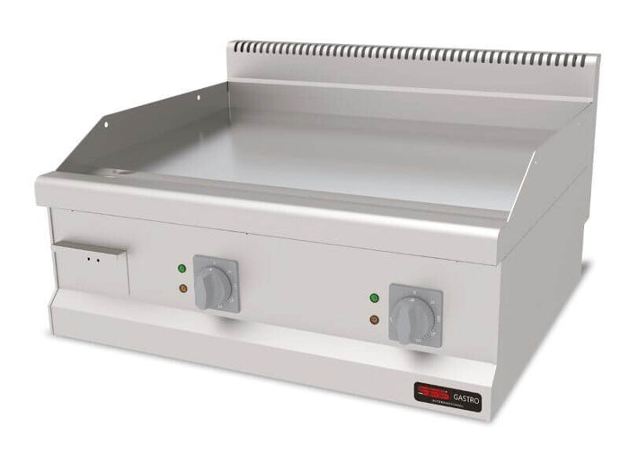 Plaque à snacker électrique lisse SGS Gastro, 7,2 kW, série 70, surface en chrome dur, pour cuisine professionnelle.