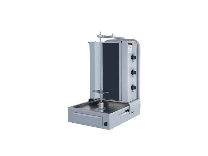 Gril à kebab électrique professionnel – 3 brûleurs – 30 kg – moteur bas