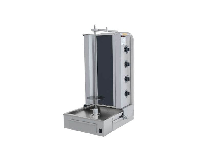 Électrique gril à gyros – gril à kebab avec moteur en bas – 4 brûleur – max. 70 kg – avec portes battantes