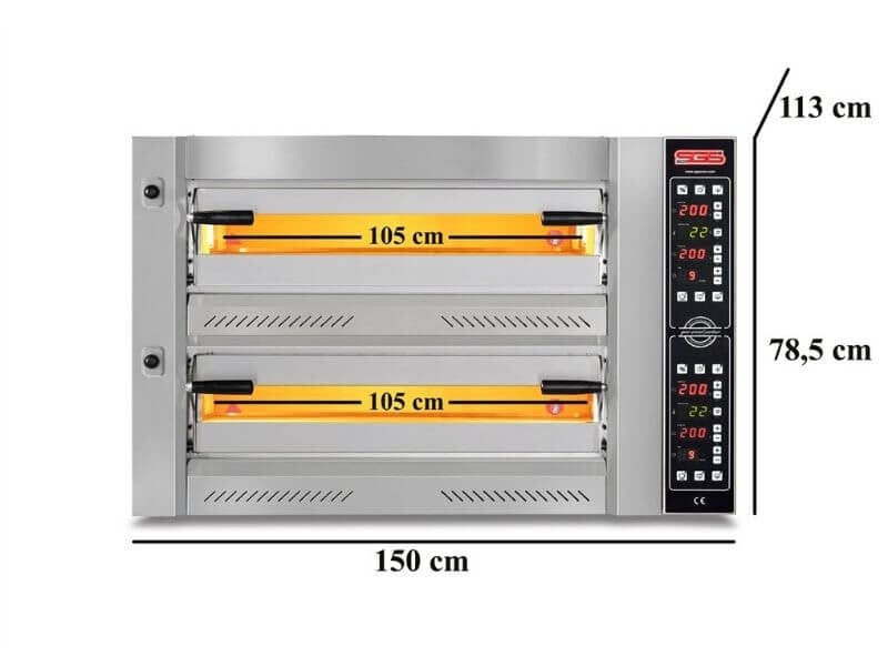 Four à pizza électrique professionnel – 75 pizzas Ø 15 cm – 16 kW