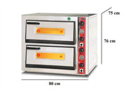 Four à pizza électrique – 4+4 pizzas Ø 25 cm – avec thermomètre - SGS-PO-5252-DE-T - image 2
