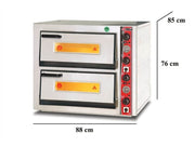 Four à pizza électrique – 4+4 pizzas Ø 30 cm – avec thermomètre – format large - SGS-PO-6262-DE-T - image 2