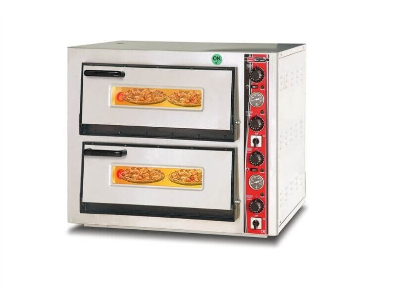 Four à pizza électrique – 4+4 pizzas Ø 30 cm – avec thermomètre – format large - SGS-PO-6262-DE-T - image 3