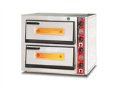 Four à pizza électrique – 4+4 pizzas Ø 33 cm – avec thermomètre – format large - SGS-PO-6868-DE-T