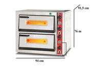 Four à pizza électrique – 4+4 pizzas Ø 33 cm – avec thermomètre – format large - SGS-PO-6868-DE-T - image 2