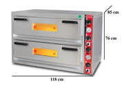 Four à pizza électrique – 6+6 pizzas Ø 30 cm – avec thermomètre – format large - SGS-PO-9262-DE-T - image 2