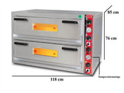 Four à pizza électrique – 6+6 pizzas Ø 30 cm – avec thermomètre – format large - SGS-PO-9262-DE-T - image 3