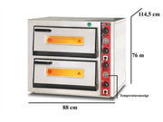 Four à pizza électrique – 6+6 pizzas Ø 30 cm – avec thermomètre – format profond - SGS-PO-6292-DE-T - image 3