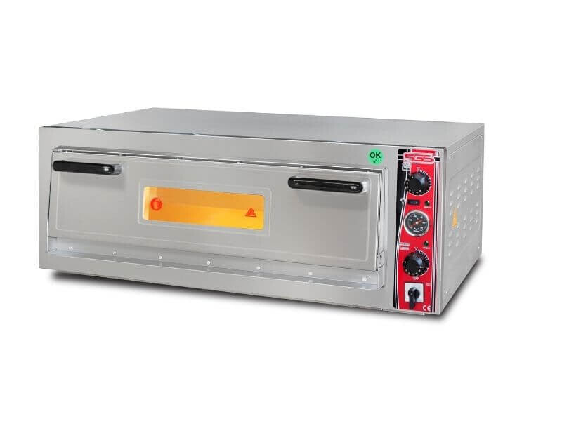Four à pizza électrique – 6 pizzas Ø 30 cm – avec thermomètre – format large - SGS-PO-9262-E-T