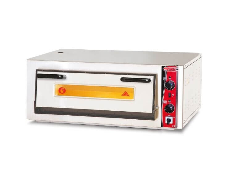 Four à pizza électrique – 6 pizzas Ø 30 cm – avec thermomètre – format profond - SGS-PO-6292-E-T