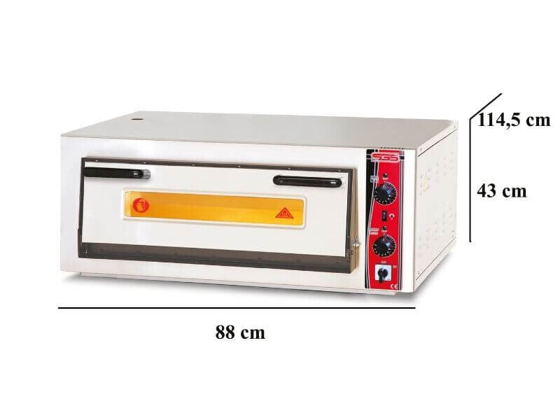Four à pizza électrique – 6 pizzas Ø 30 cm – avec thermomètre – format profond - SGS-PO-6292-E-T - image 2