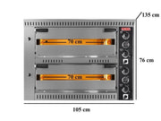 Four à pizza électrique professionnel avec hotte – 6+6 pizzas Ø 34 cm – 20 kW
