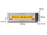 Four à pizza électrique – gamme professionnelle – 6 pizzas Ø 34 cm – sole en chamotte – format large - SGS-PO-10570-E/FS - image 3