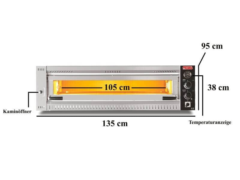 Four à pizza électrique – gamme professionnelle – 6 pizzas Ø 34 cm – sole en chamotte – format large - SGS-PO-10570-E/FS - image 3
