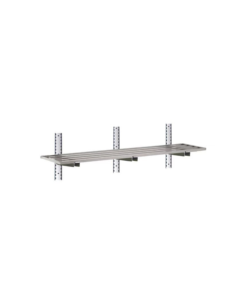 Étagère murale ajourée en inox neutre Cuistance, dimensions 1600 x 400 x 350 mm, design moderne et résistante.