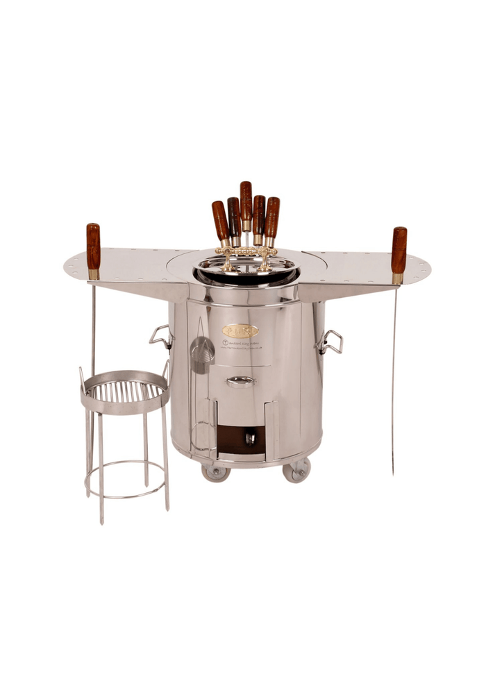 Four tandoori maison PURI Premium en céramique avec porte et poignées pour cuisson authentique.
