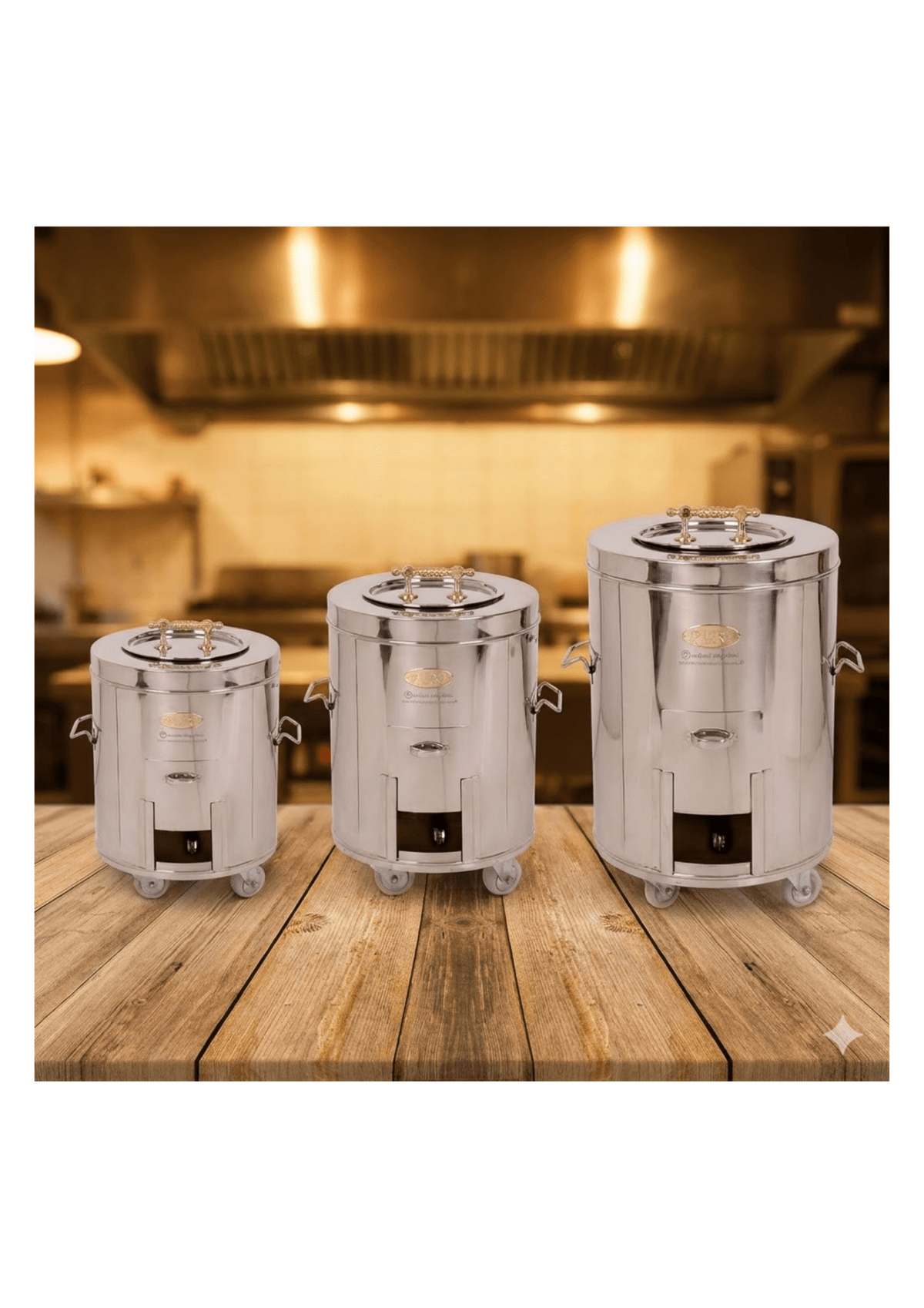 Four tandoori maison PURI Premium en acier, avec porte en verre et poignées, pour cuisson tandoori authentique.