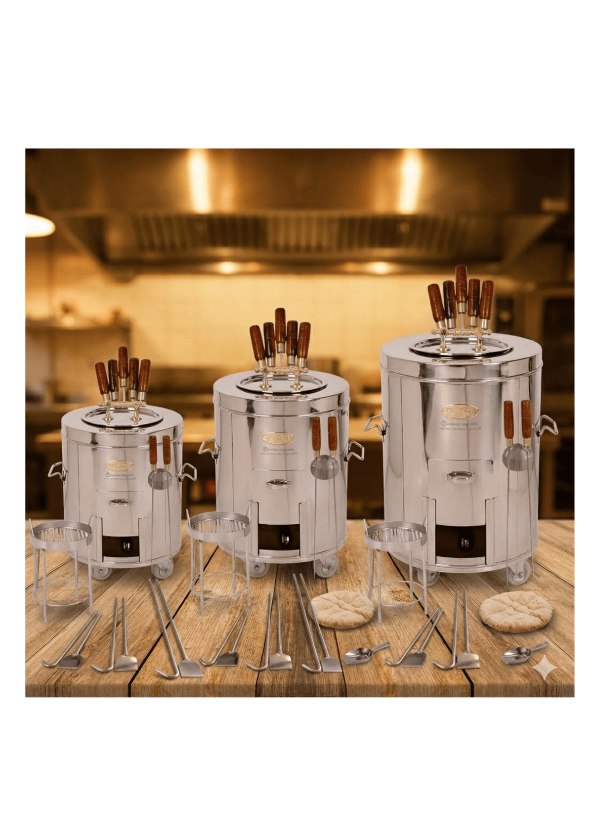 Four tandoori maison PURI Premium, four tandoor robuste en céramique pour cuisson authentique, vue de face avec détails.