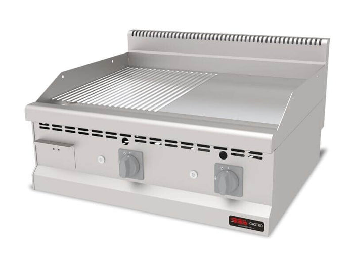 Plaque à snacker gaz lisse + rainurée – 12,6 kW – Série 700