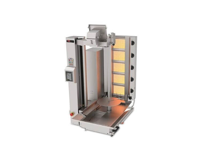 Gaz Döner Roboter avec moteur en bas – 5 brûleur gaz Gyrosroboter – max. 120 kg