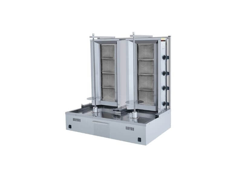 Grill à kebab gaz – 4+4 brûleurs – capacité 70+70 kg – moteur inférieur - SGS-DS-131